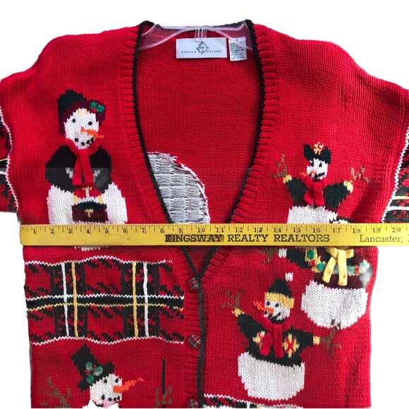 VTG 80s Snowman Cardigan Sweater Womens Sz S Design Options Philip & Jane Gordon - Picture 12 of 16